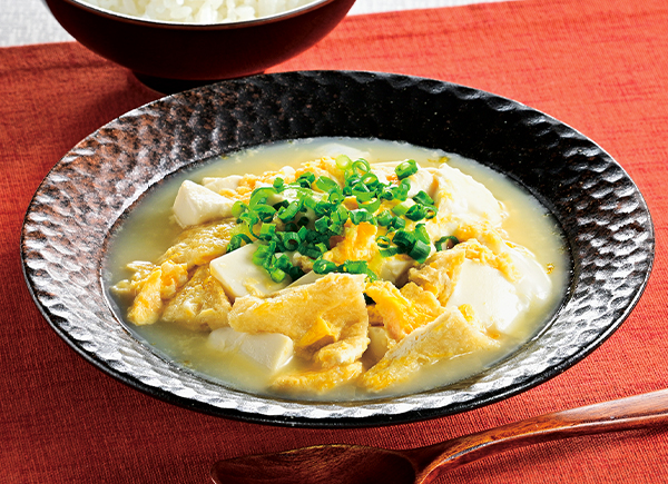 豆腐と油あげの卵とじ白だし風味