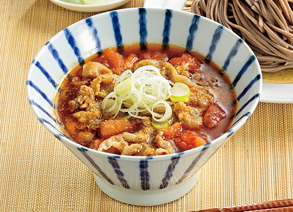 豚バラトマトのピリ辛つけそば