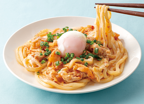 豚キムチー温玉うどん