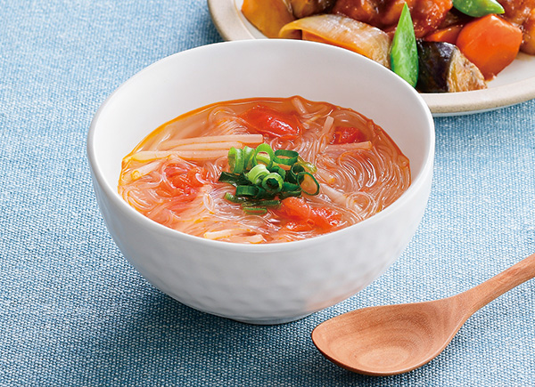 緑豆もやしと春雨のスープ