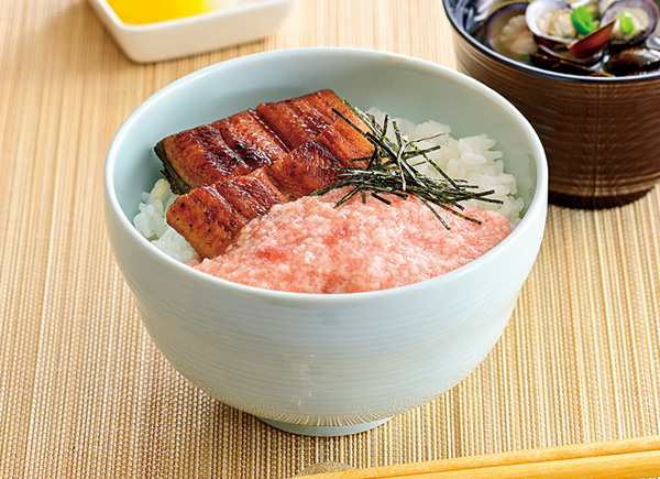 うなぎ明太とろろ丼　しじみ汁添え