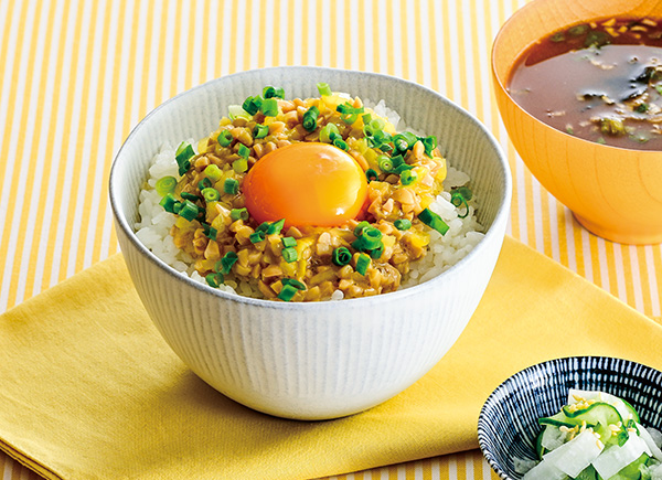 納豆たくあん丼