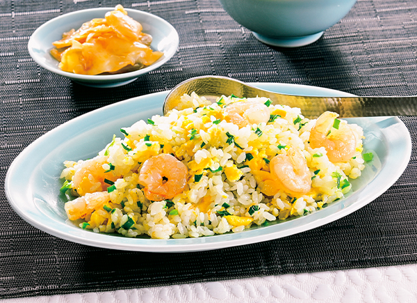 生姜風味のえびニラチャーハン