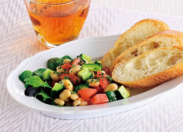 お豆と夏野菜のサラダ｜Vマーク：信頼の生活ブランド｜株式会社八社会